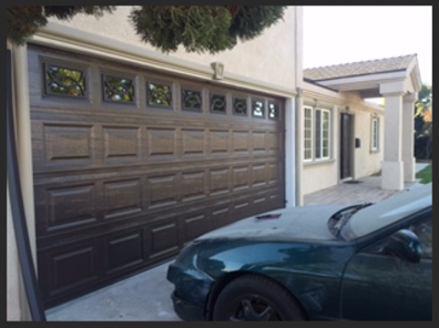 New short panel sectional door in Brown ​with S-111 windows